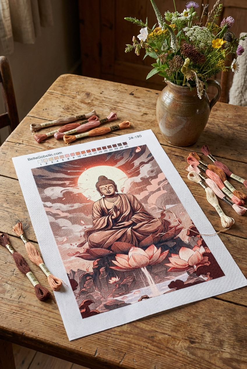 Buddha needlepoint