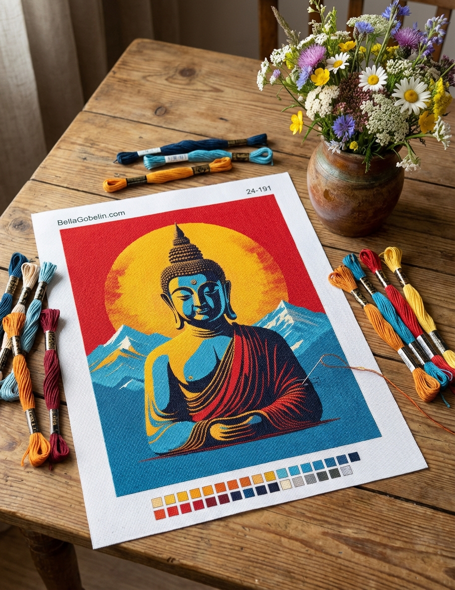 Buddha needlepoint
