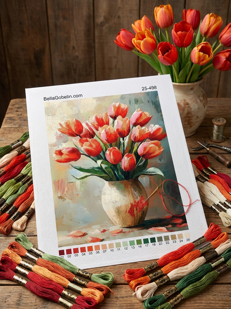 Tulip bouquet in a vase