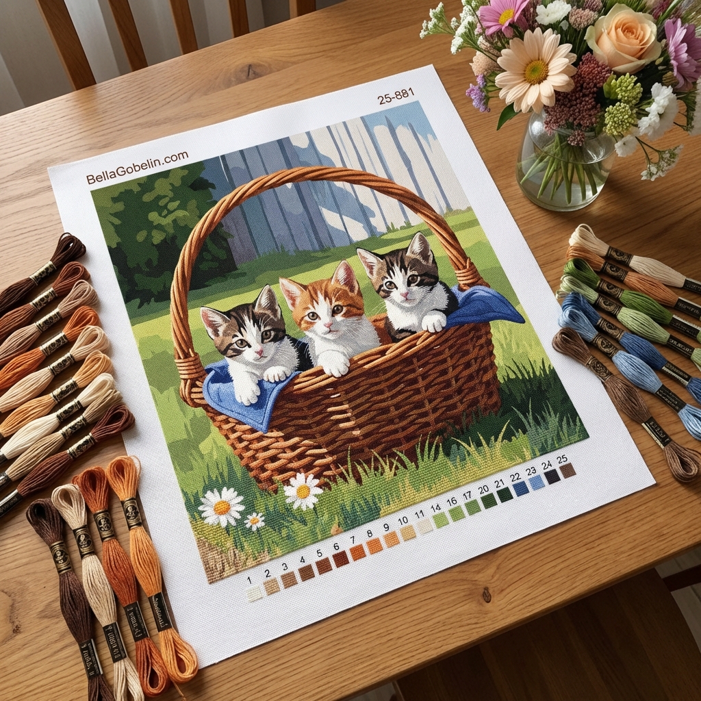 Kittens in a basket