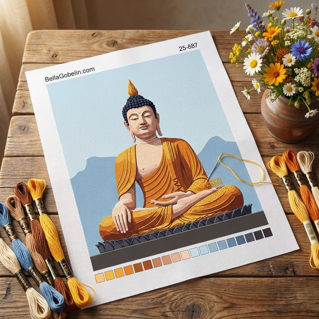 Buddha needlepoint