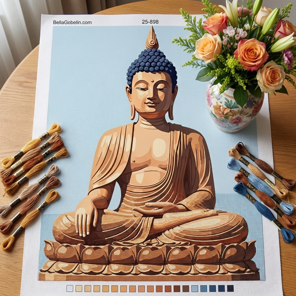 Buddha needlepoint
