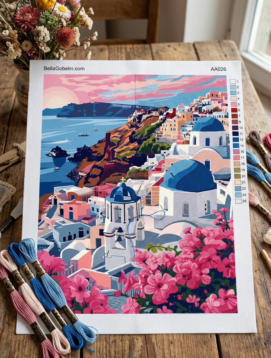 Santorini needlepoint