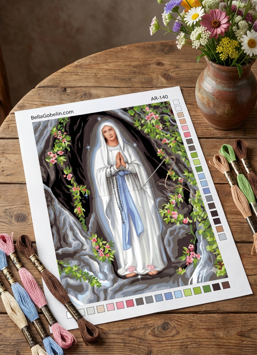 Mary is praying.