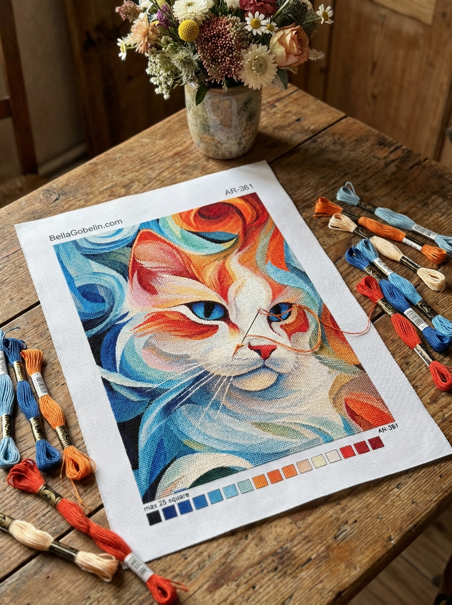 Modern cat portrait