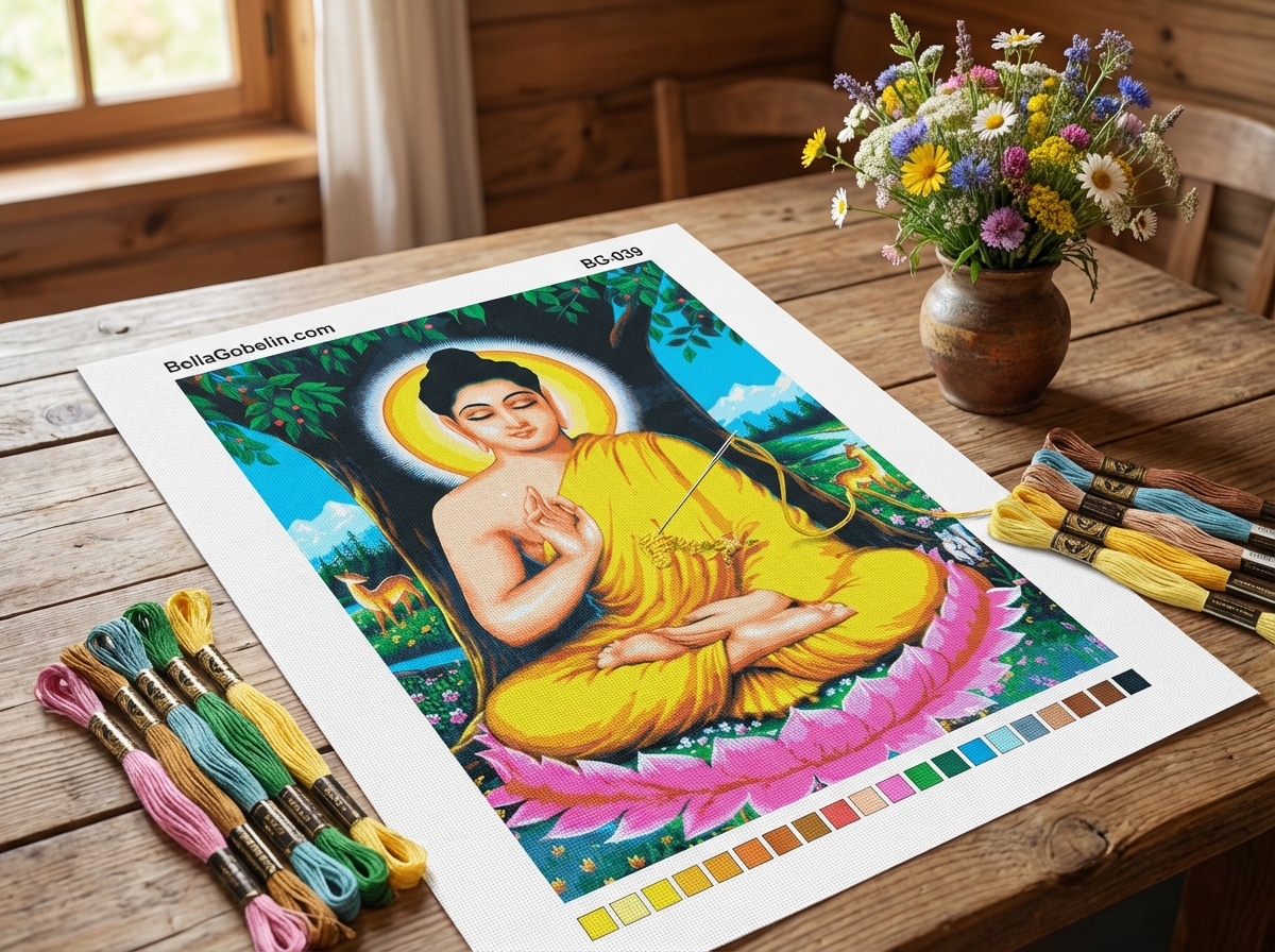 Buddha needlepoint