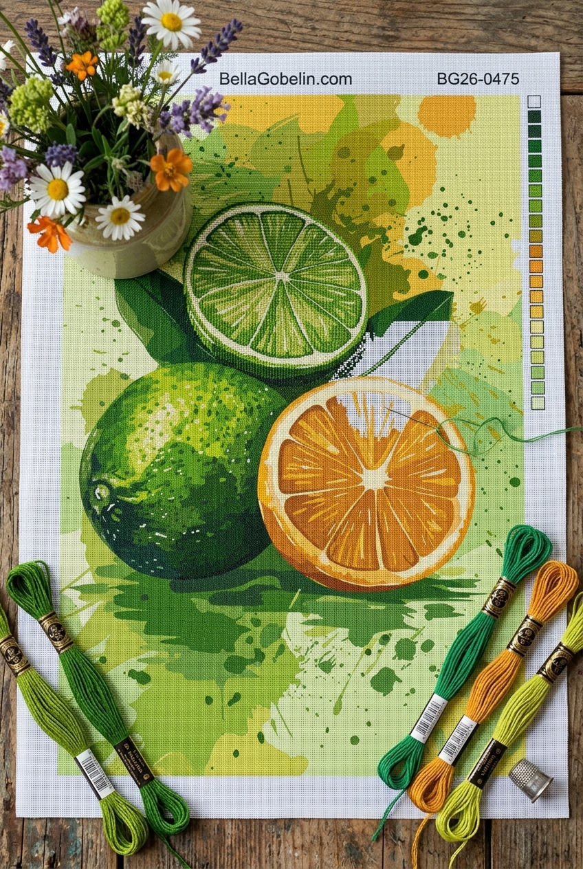 Refreshing citrus fruits in watercolor style