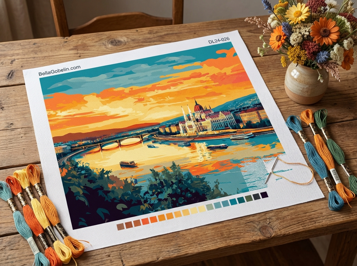 Budapest panorama needlepoint