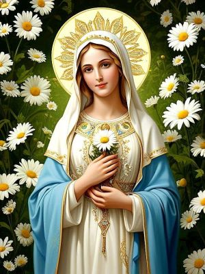 Mary with flowers