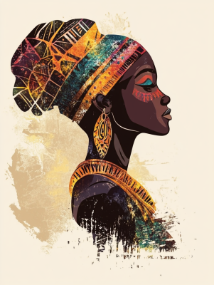 African lady profile portrait