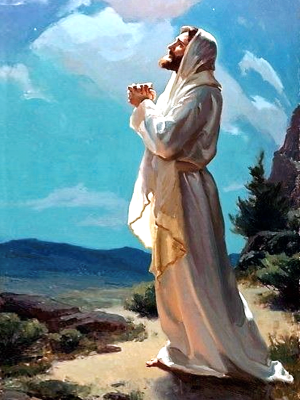 Jesus is praying.