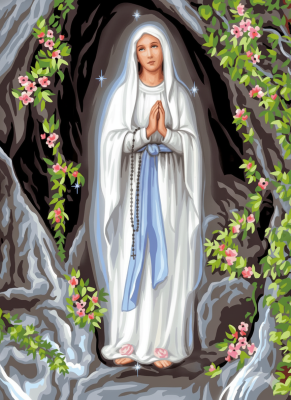 Mary is praying.