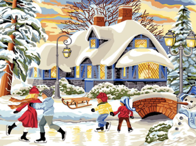 Winter Atmosphere in the Village