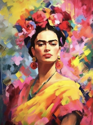 Kolorowy portret Fridy Kahlo