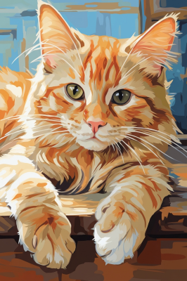 Portret pomarańczowego kota