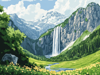 Waterfall in the Alps