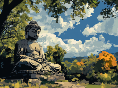 Buddha stone statue