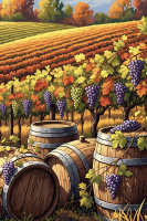 A harvest moment captured in a needlepoint tapestry