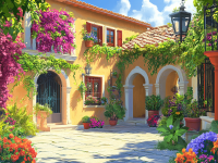 Mediterranean courtyard